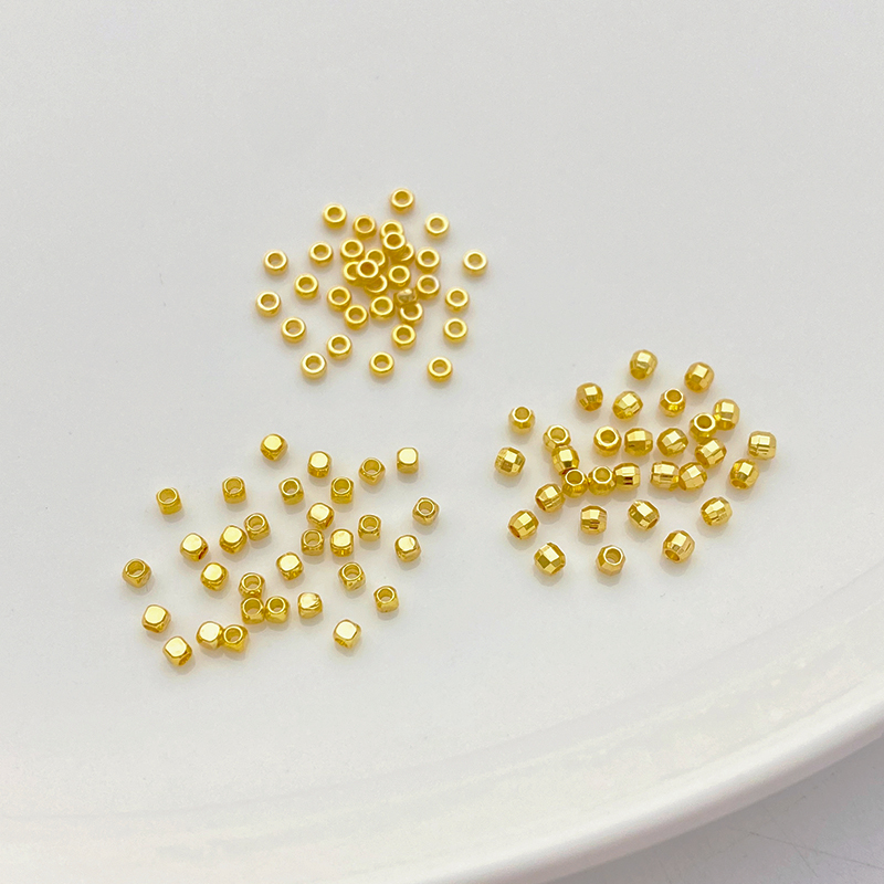 18K包金小方珠扁珠镭射珠隔珠