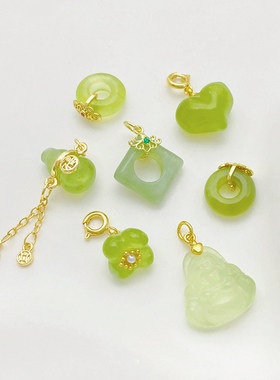 14K包金葫芦爱心挂件手工diy手链