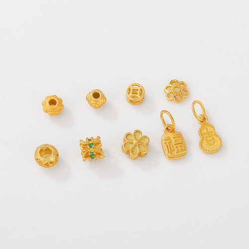 S925银镀古法金葫芦福字吊坠