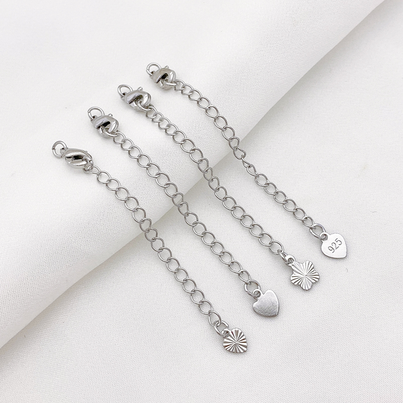 白金色水滴五角星延长链条