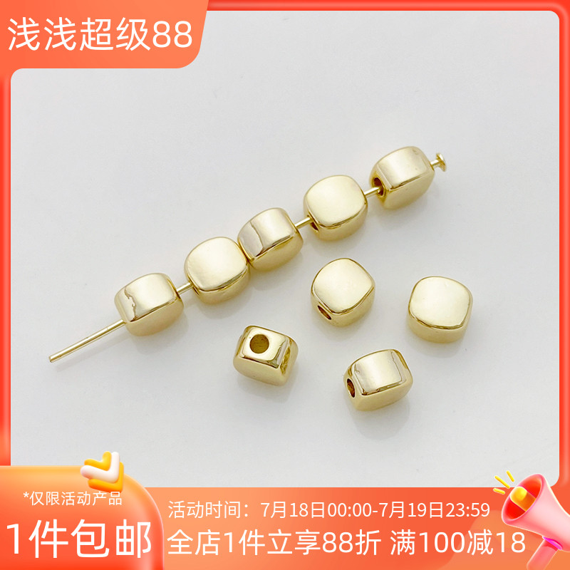 14K包金保色弧形方块隔珠散珠