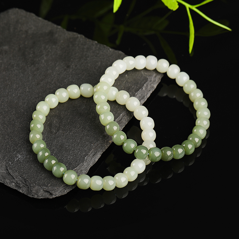 天然和田玉晴水绿手链