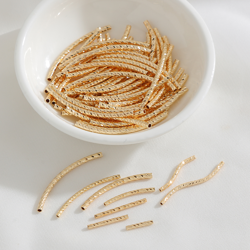 14K包金刻面螺纹弯管直管S管