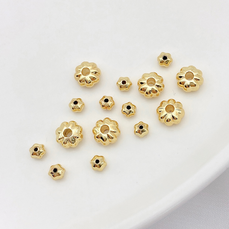 18K包金保色车轮花隔珠