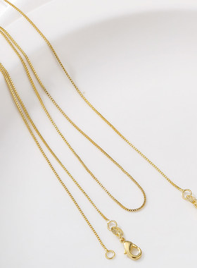 14K包金盒子链锁骨链条