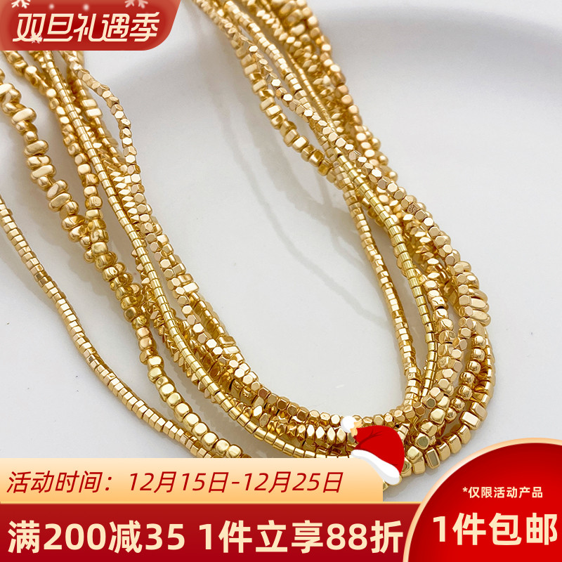 黑胆石镀金小碎金隔片diy配件