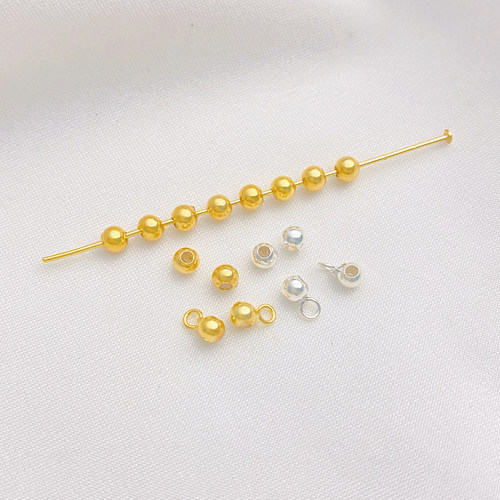 S925纯银镀金硅胶定位珠散珠隔珠