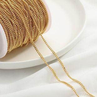 14K包金侧身链马鞭十字链延长链散链手工diy手链项链饰品材料配件