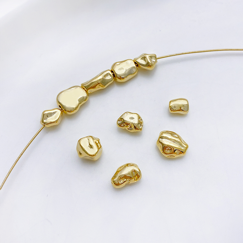 14K包金保色巴洛克异形石头隔珠