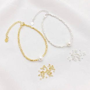 碎银几两14K包金2mm三角小碎金小方块隔珠碎银子散珠diy手链配件