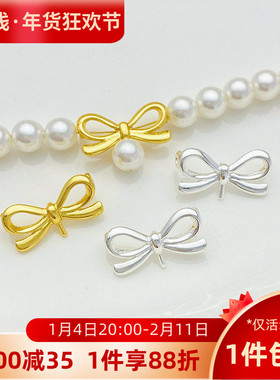 14K包金蝴蝶结三吊吊坠针