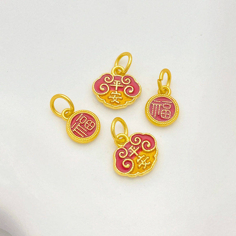 古法金保色吉福小滴溜平安锁吊坠手工diy串手链项链饰品材料配件 - 浅浅轻奢饰品配件批发出品
