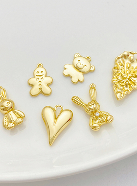 14K包金卡通小动物吊坠手工diy