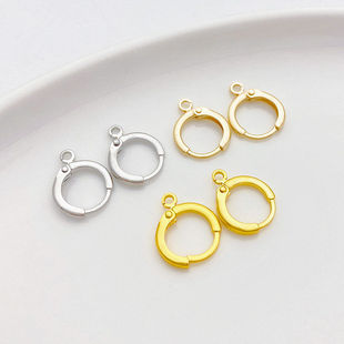 14K18K包金保色圆形法式耳钩耳扣手工diy自制耳环耳饰品材料配件