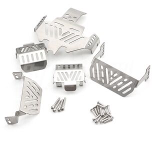 RC攀爬车TRX4 底盘护甲 T4前后护板 护蛋 不锈钢防刮护底5件套