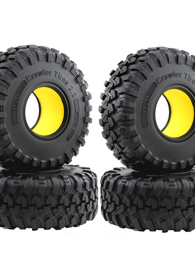 RS2.2英寸攀爬车轮胎SCX10 TRX-4 D90原厂胎＋高密度黄色内胆R424