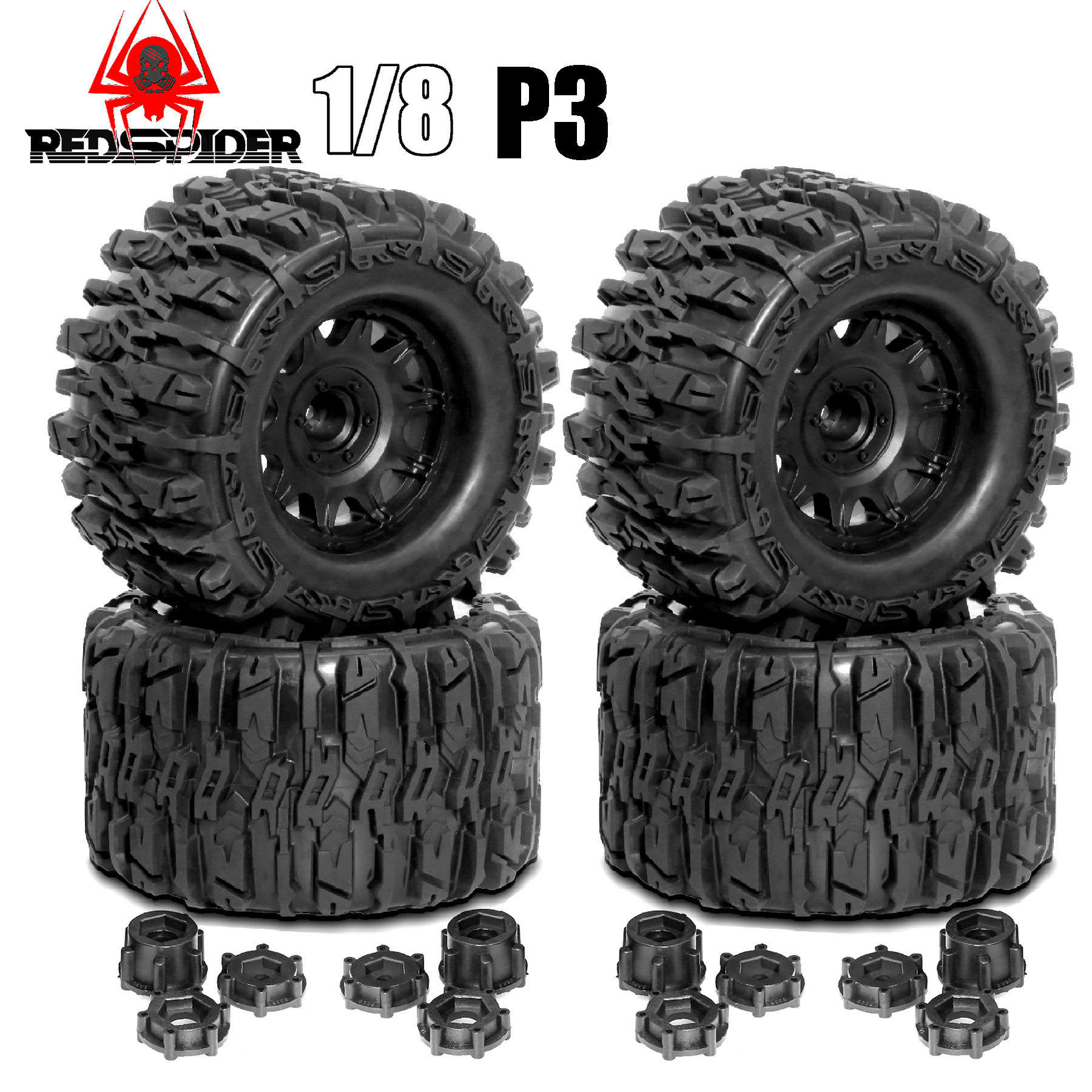 RS红蜘蛛1/8大脚车轮胎ARRMA飞神TRAXXAS雪橇TeamCorally通用W228