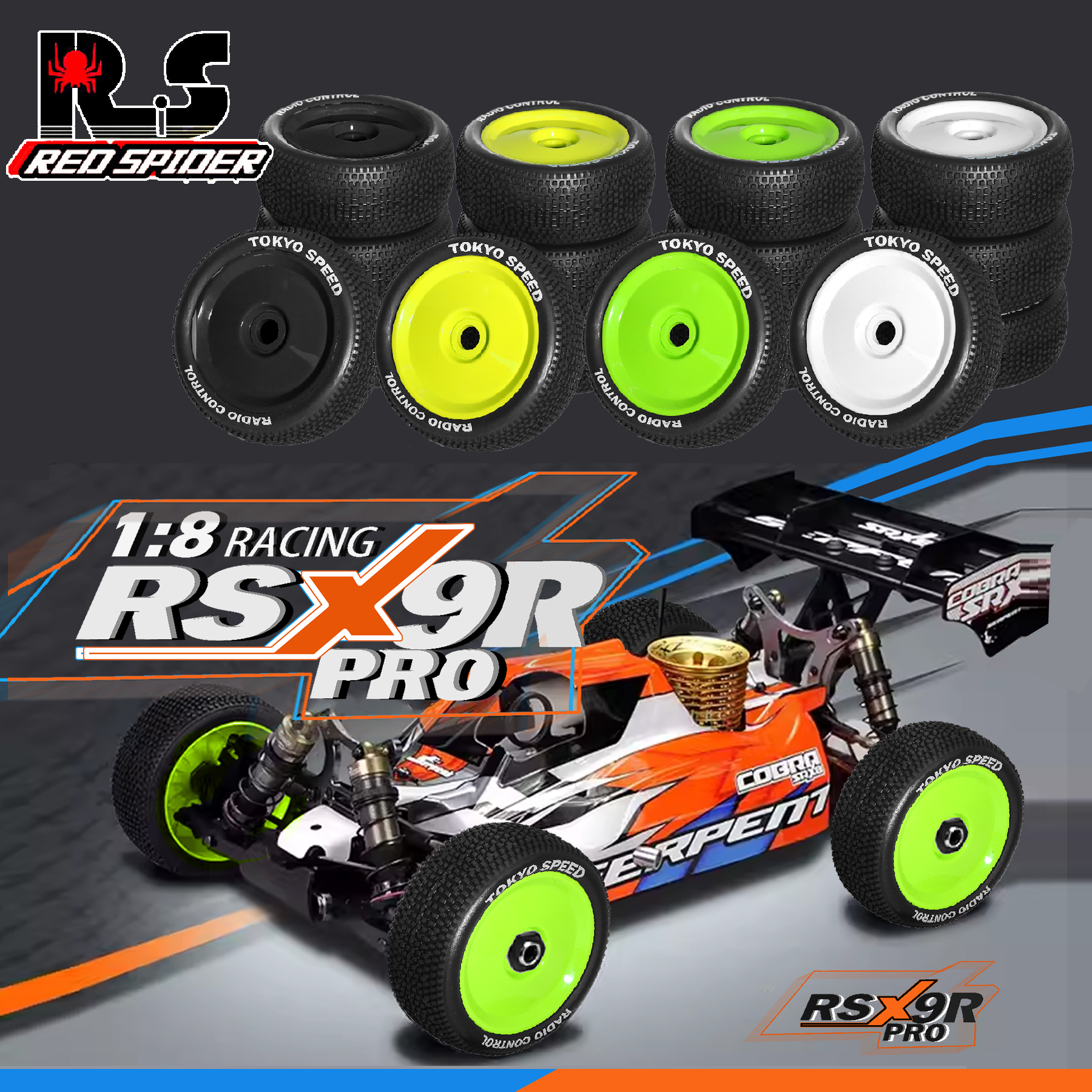 RS红蜘蛛1/8越野车越野胎