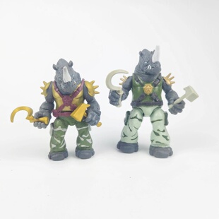 正版彩星Playmates忍者神龟犀牛怪 可动人偶