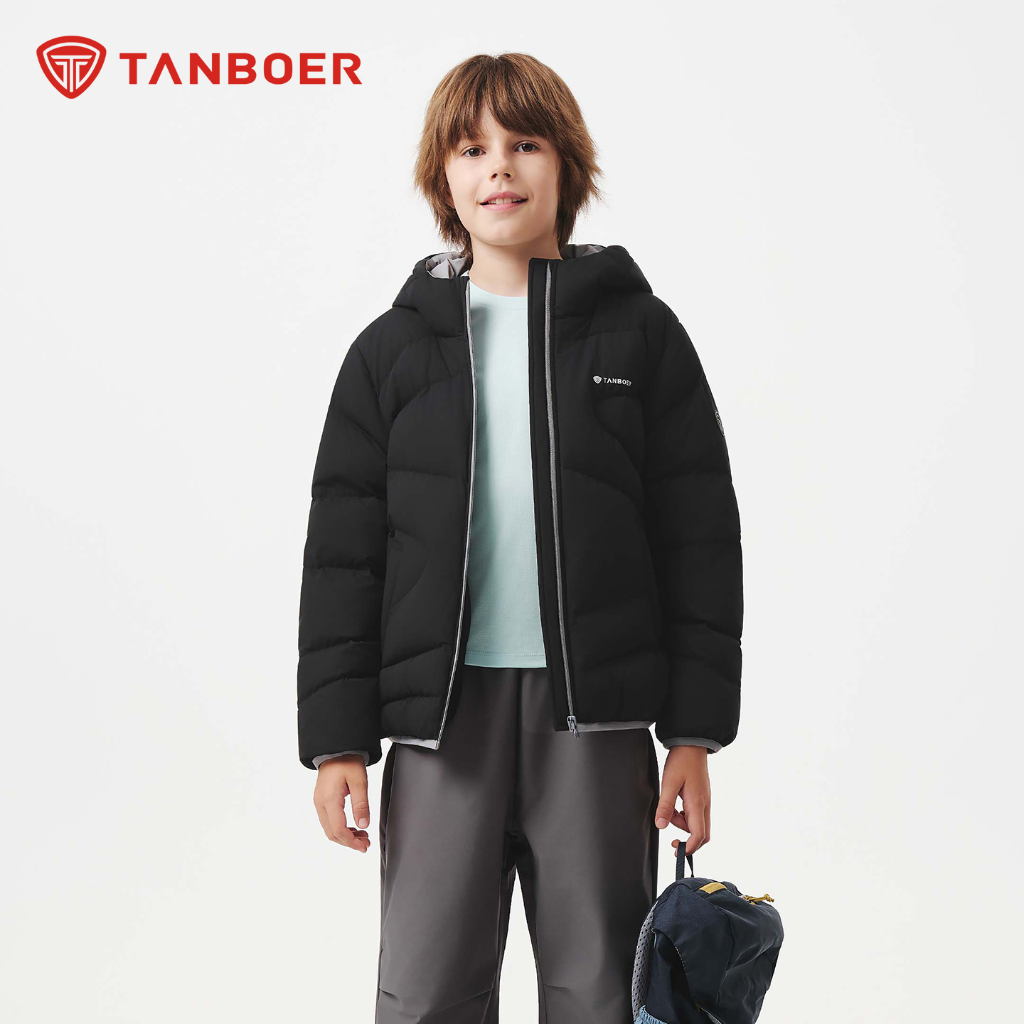 坦博尔儿童鹅绒羽绒服男女同款2025秋冬新款保暖面包服TC5550307A