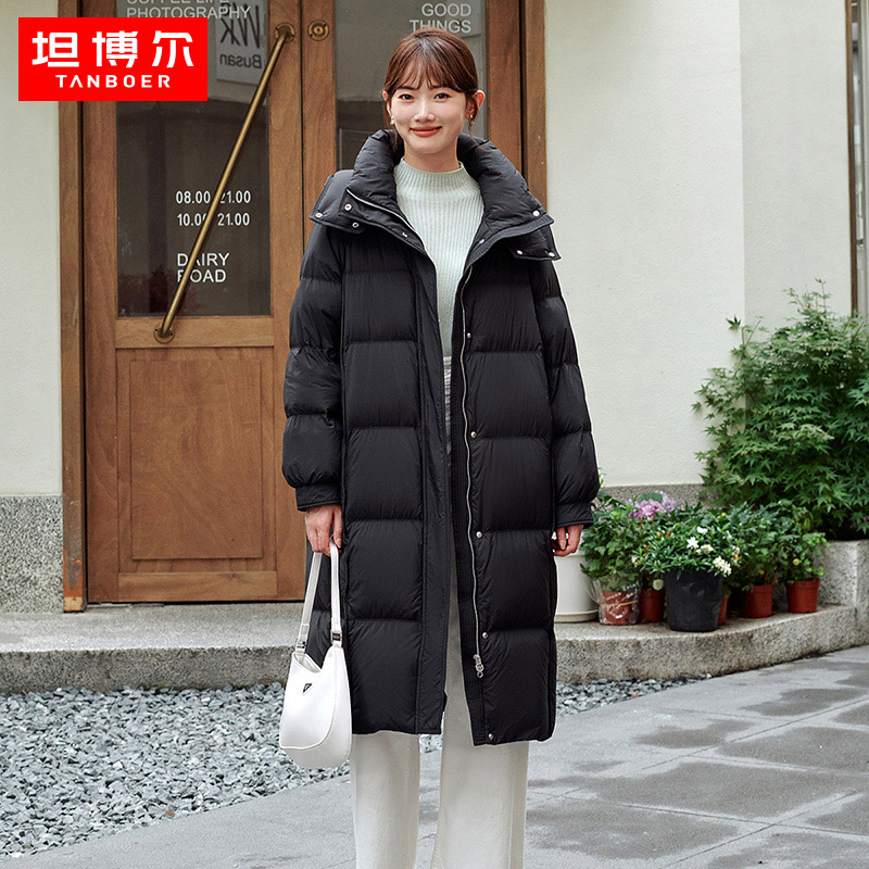 坦博尔冬季新款长款羽绒服女