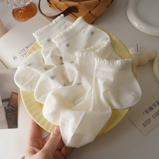 女士短袜 袜子夏薄款 透气网眼无骨缝头吸汗棉 甜美小碎花 小伍说