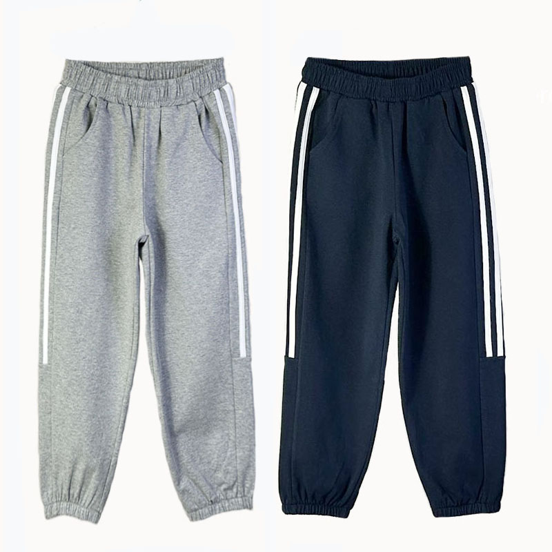 男童卫裤中大童校服长裤子女童运动裤儿童藏青色纯棉长裤夏季薄款