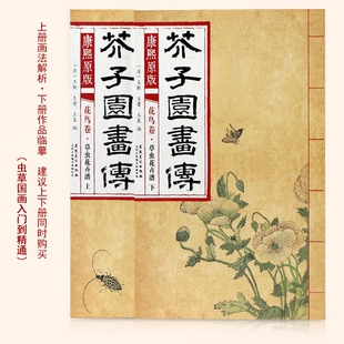 梅谱菊谱兰谱竹谱山石谱画学浅说翎毛花卉上下草虫花卉上下树谱人物屋宇谱摹仿名家画 全套13任意选购 芥子园画传 康熙彩色原版