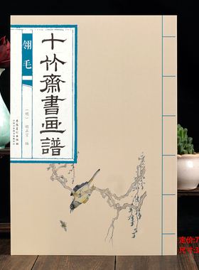 十竹斋笺谱书画谱信笺 翎毛 胡正言 小序 宿梅 双杸 止飞栀雉伴紫薇鸣後啄蔷薇 舒羽花偶浮游回食栖桂素鸟蓉翠友竹鸣茶栖枝 爪项等