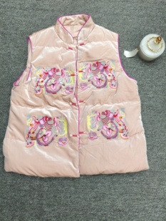 丝绒羽绒马甲女款2025新款外穿秋冬时髦洋气巨好看新中式国风外套