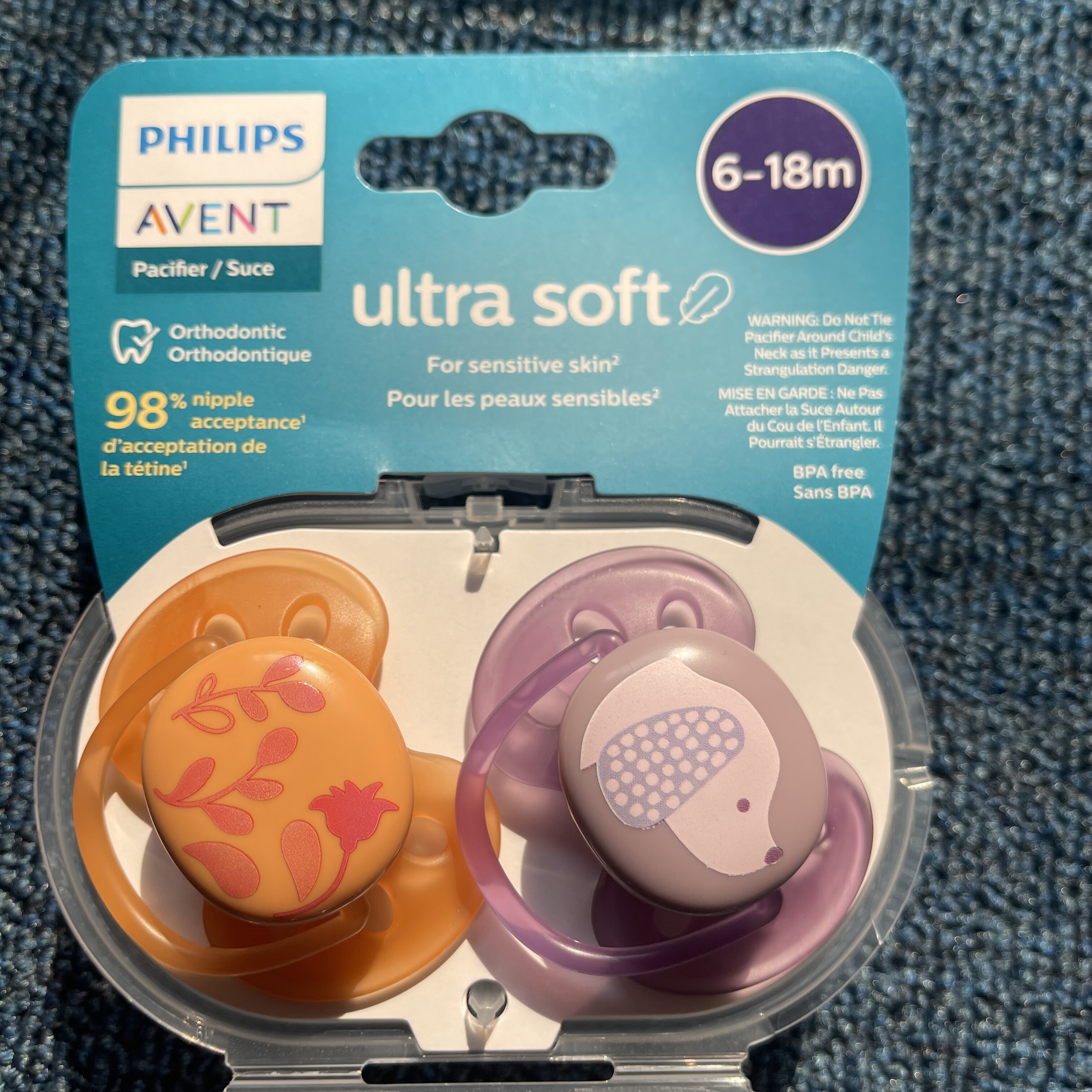 AVENT/新安怡马卡龙透气安抚奶嘴0-6-18月超软婴儿安慰睡觉型硅胶