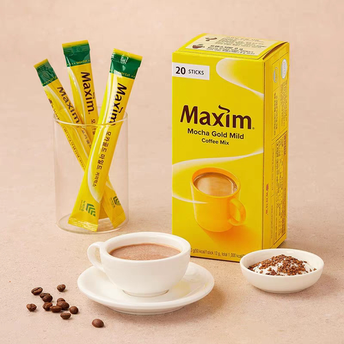 韩国进口maxim麦馨速溶摩卡三合一咖啡原味黄条冲泡咖啡20条盒装