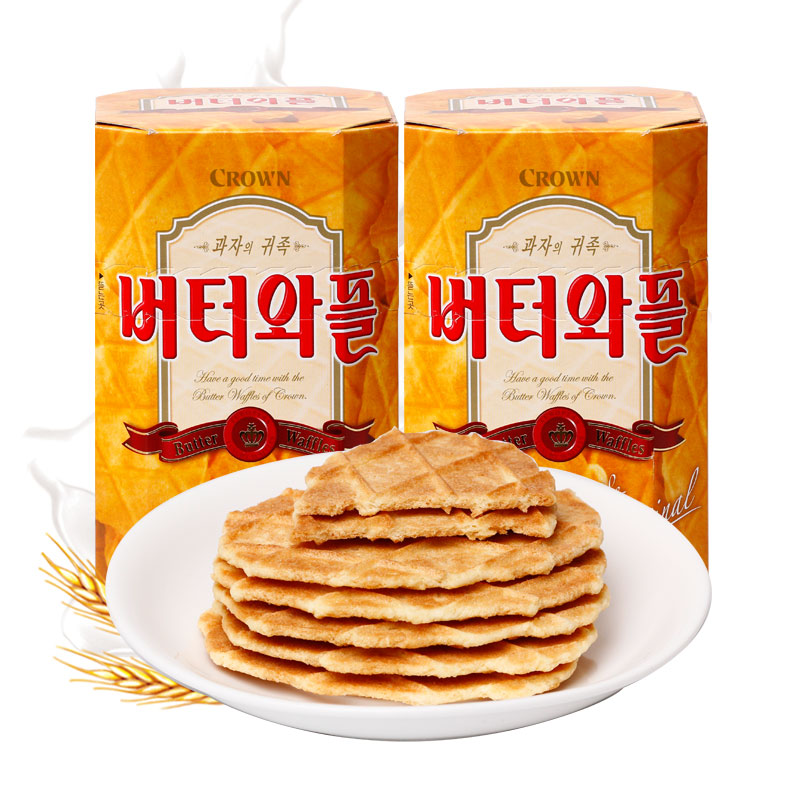早餐薄脆饼干克丽安韩国进口瓦夫