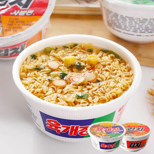韩国进口农心辣白菜牛肉面碗面韩式泡菜辛拉面速食泡面小杯方便面
