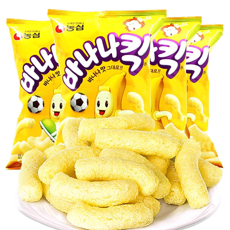 韩国进口食品农心香蕉条脆果75g办公室休闲零食膨化脆条追剧零食