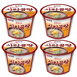 韩国进口农心骨头汤大碗面111g 4杯方便速食牛骨汤面大碗汤面泡面