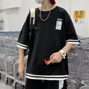 短袖文艺简约潮流五分裤休闲套装气质男日系夏季T恤时尚原宿百搭图片