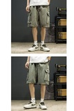 常规夏季2025新款男纯棉大口袋工装短裤潮流复古宽松黑色工装裤，商品下架区，星座204-2