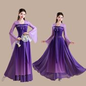 古典舞蹈服飘逸女齐胸裙表演练功服身韵长款 纱衣中国民族风演出服