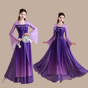 古典舞蹈服飘逸女齐胸裙表演练功服身韵长款 纱衣中国民族风演出服