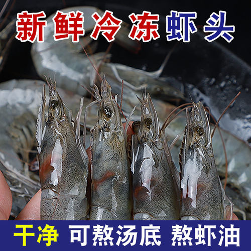 新鲜冷冻虾头可熬汤底熬虾油