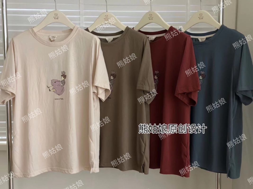 熊姑娘小女孩印花T恤066051