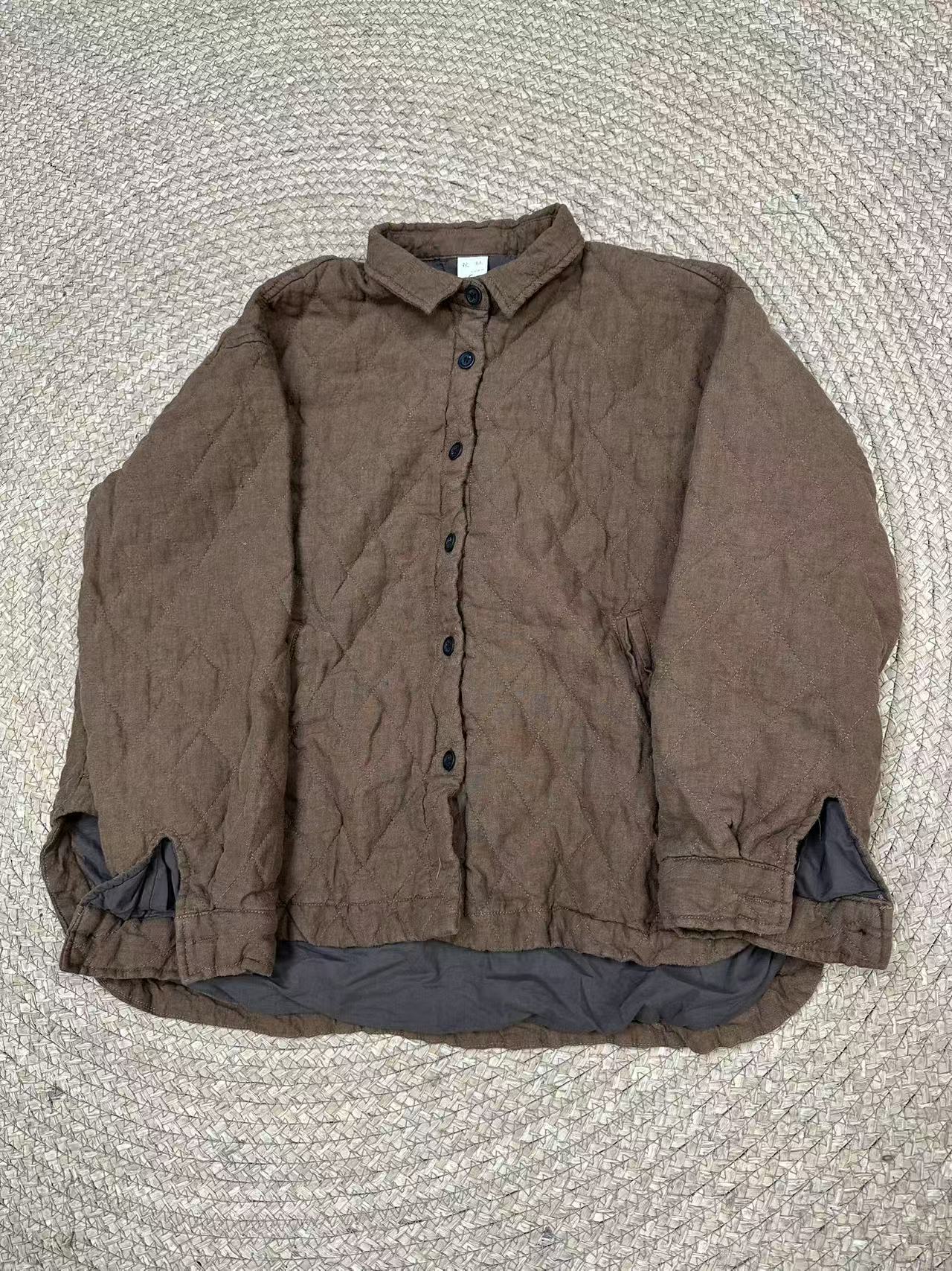 静秀阁.砂洗亚麻加棉衬衣7055