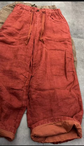 忆宿凡朴沙洗纯亚麻双层裤0127