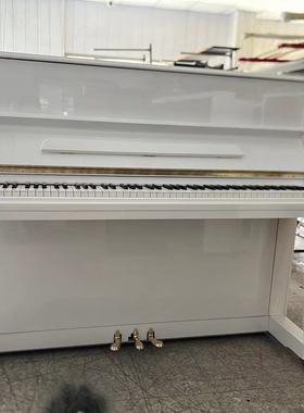 三益白色钢琴三益118钢琴家用立式钢琴儿童成人练习琴