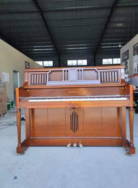 三益300st钢琴三益钢琴二手钢琴木色大谱架二手琴家用立式家用琴