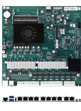 10网口软路由主板2.5GB高速网卡奔腾金牌4417U双核2.3Ghz宽带叠加