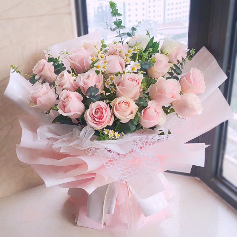 七夕情人节鲜花速递杭州同城玫瑰花混搭花束闺蜜爱人生日配送花店