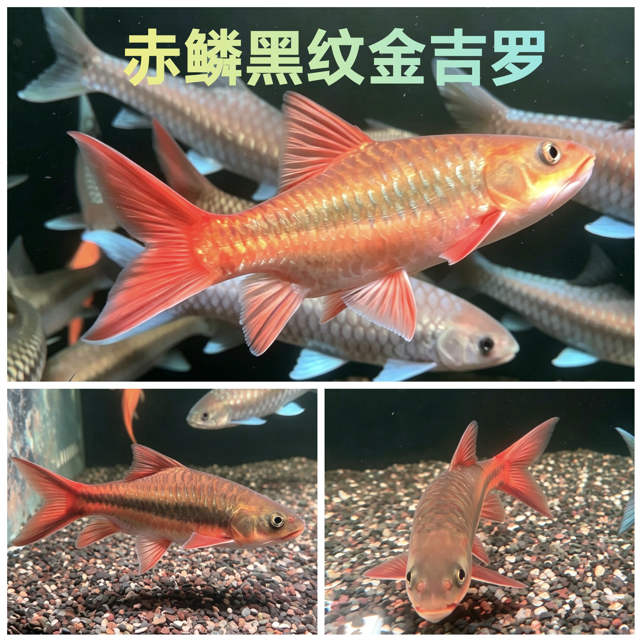 赤鳞黑纹金吉罗鱼蓝吉淡水活体观赏鱼特大可长一米多顺丰淡水鱼图片