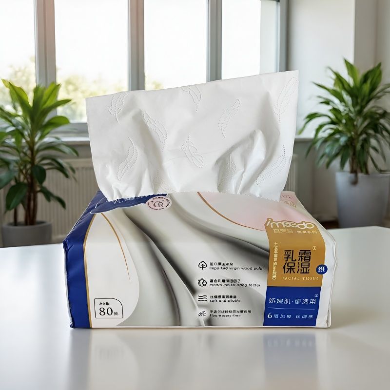 宜美多乳霜保湿6层亲肤抽纸3包图片